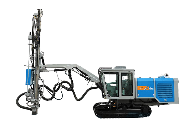 Top hammer drilling rig